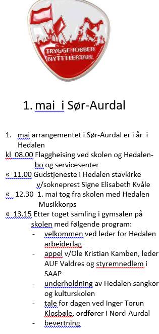 Her ser du program for dagen i Sør-Aurdal