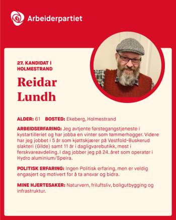 Kandidatprofilen til Reidar Lundh