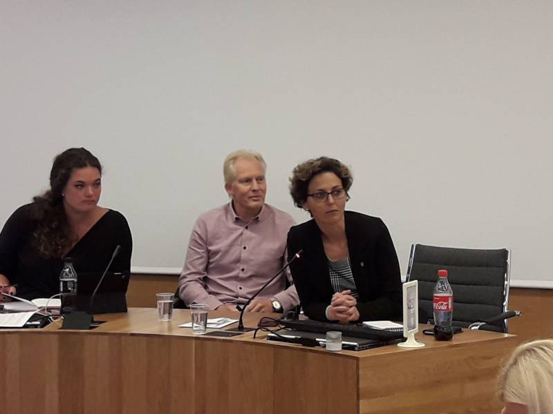 Fra venstre: Partisekretær Jannike Arnesen, leder Jan Oddvar Skisland og nestleder Astrid Hilde.