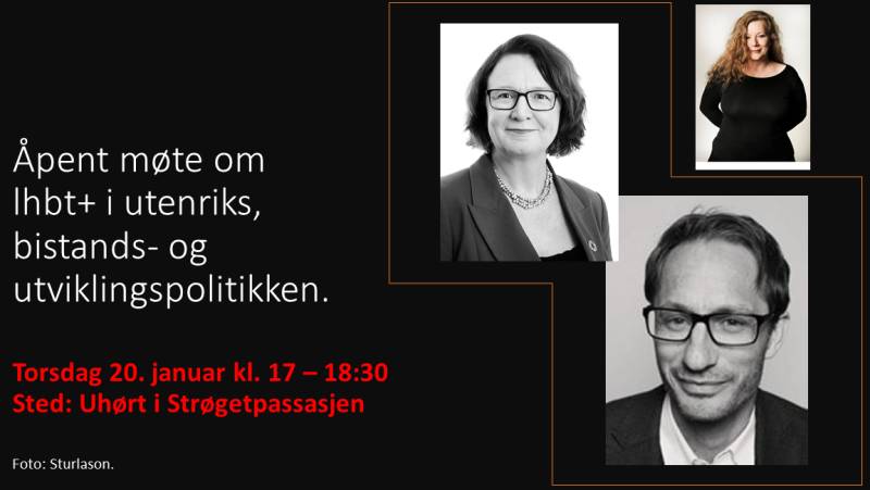 Statssekretær for Utenriksministeren, Henrik Thune(Ap) og statssekretær for Utviklingsministeren, Bjørg Sandkjær(Sp), innleder om hvordan regjeringen vil jobbe med lhbt+ spørsmål i utenriks, bistands- og utviklingssaker.
Deretter blir det en panelsamtale med de to og leder av internasjonal avdeling i FRI, Marna E