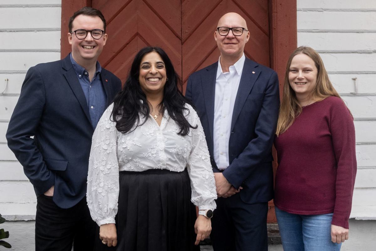 f.v Benjamin Jakobsen, Lubna Jaffrey, Rune Bakervik, Linda Merkesdal