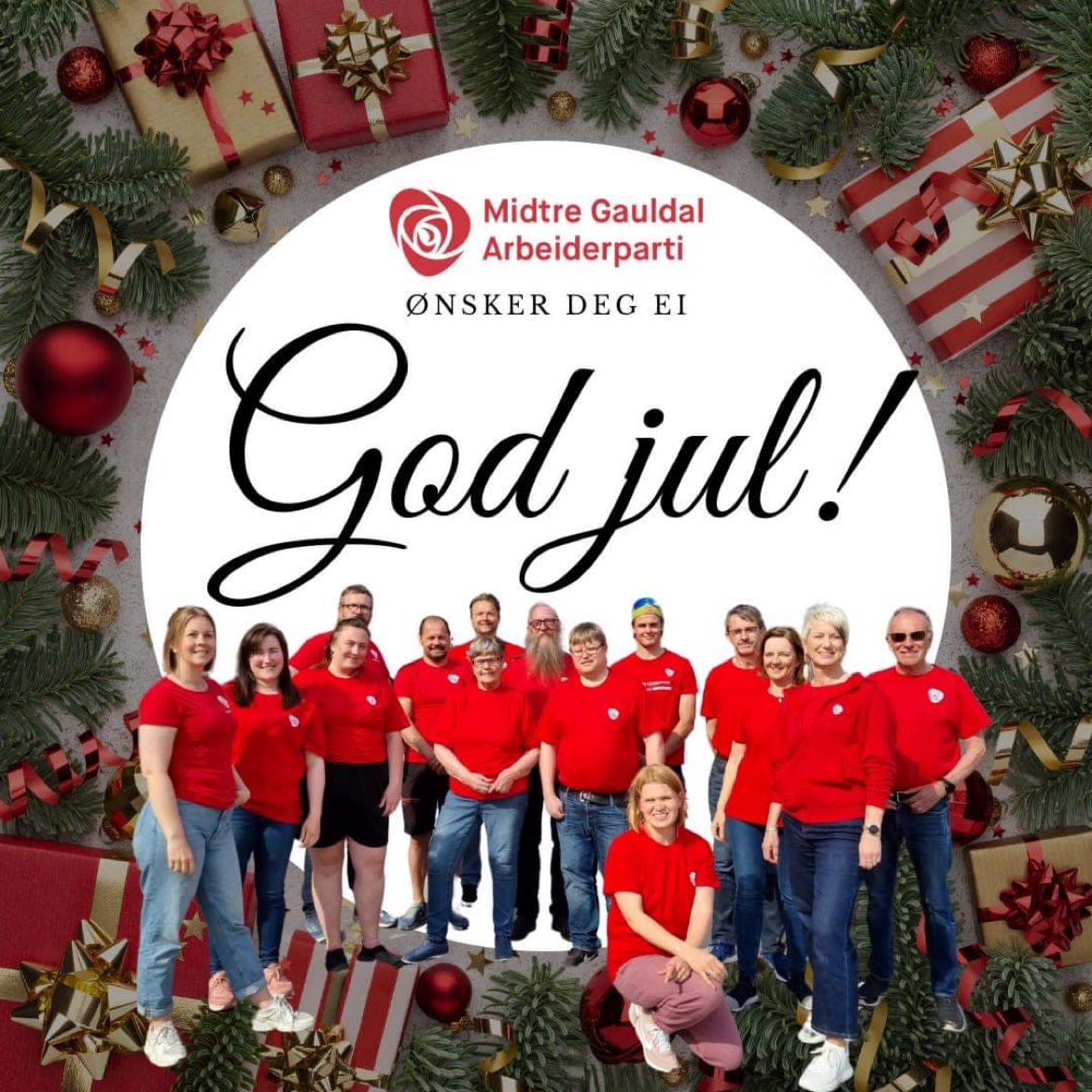 Julehilsen fra oss i Midtre Gauldal Arbeiderparti