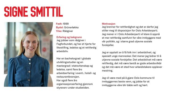 Signe Smittil stiller til valg