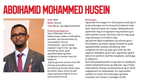 Abdihamid Husein stiller til valg