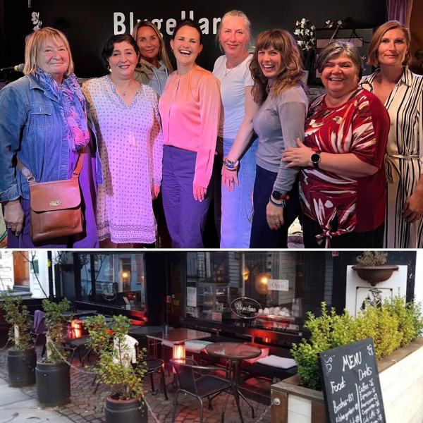 bilde av kari med ap damer og bacchus cafe