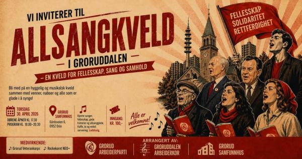 Plakat til Allsangkvelden