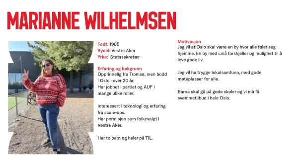 Marianne Wilhelmsen stiller til valg