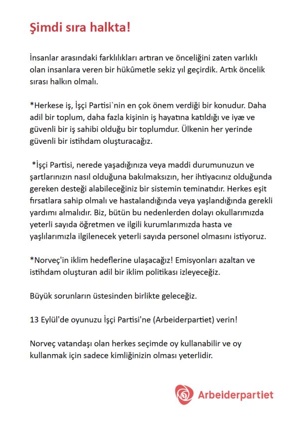 Tekst på tyrkisk.