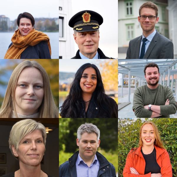 Bilde av alle de 10 første kandidatene til Stortinget fra Hordaland