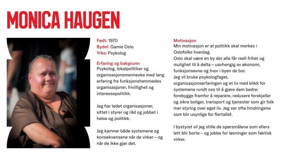 Monica Haugen stiller til valg