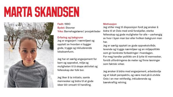 Marta Skandsen stiller til valg