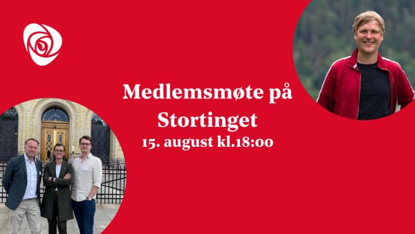 Banner til medlemsmøte på stortinget