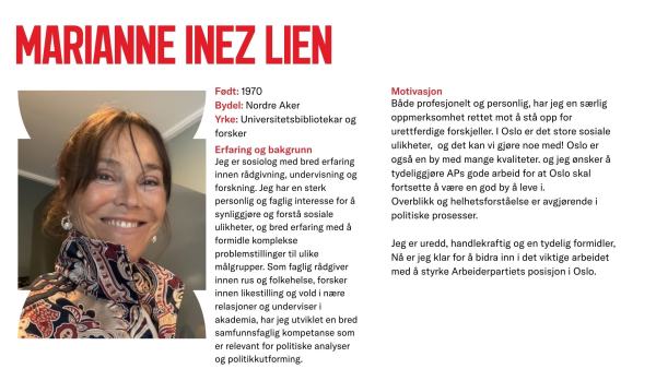 Marianne Inez Lien stiller til valg