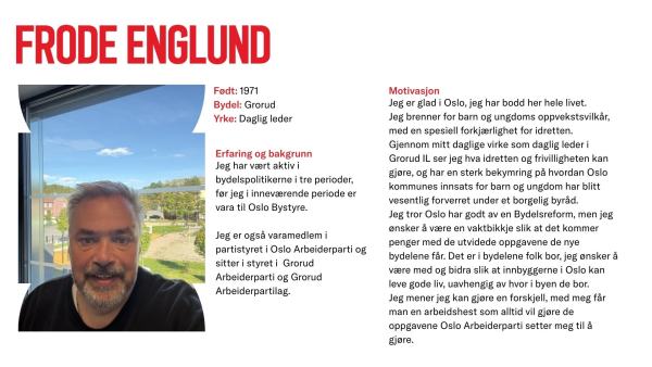 Frode Englund stiller til valg