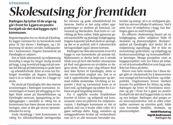 Faksimile fra Romerikes Blad 27. mars 2019