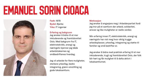 Emanuel Cioaca stiller til valg