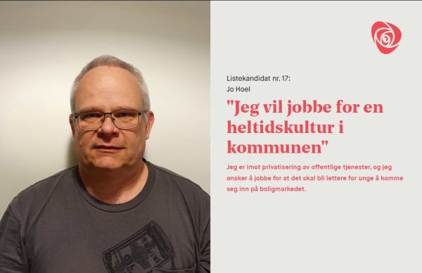 Jo Hoel er vår listekandidat nr. 17 til kommunestyre 2019-2023.