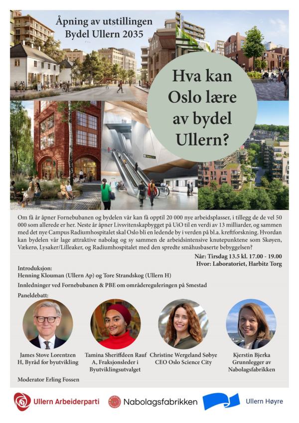 bilder fra bymiljø på Ullern og bilder avinnlederne
