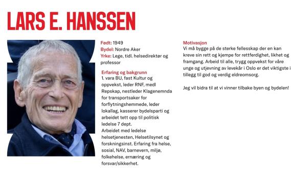 Lars E. Hanssen stiller til valg