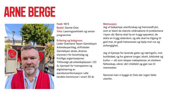 Arne Berge stiller til valg