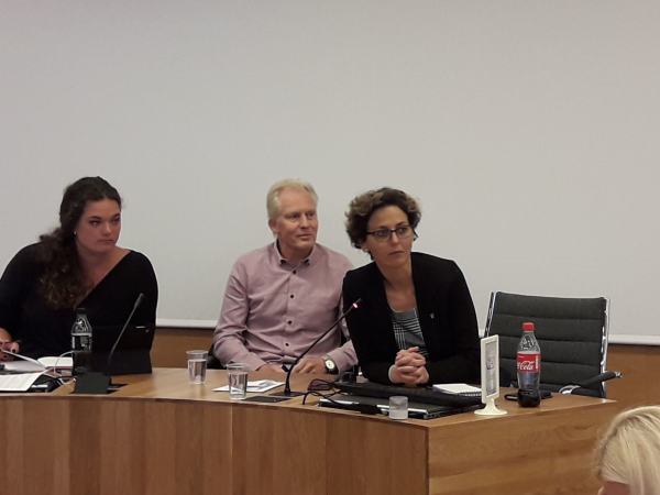 Fra venstre: Partisekretær Jannike Arnesen, leder Jan Oddvar Skisland og nestleder Astrid Hilde.