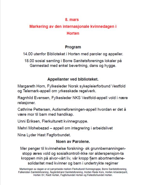 Program 8. mars 2025
