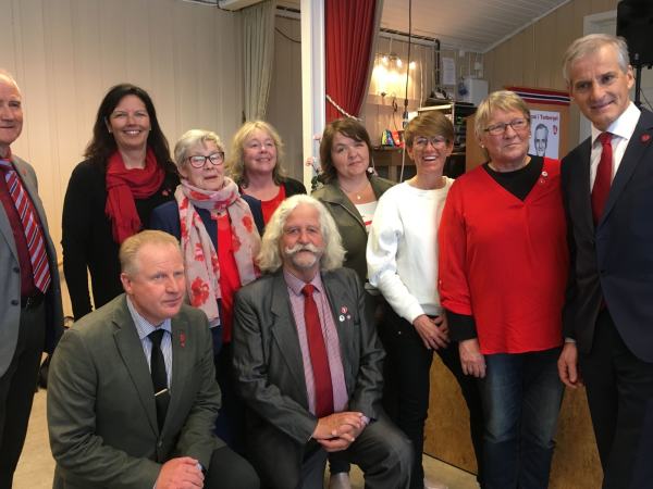 Kommunestyregruppa sammen med Jonas
