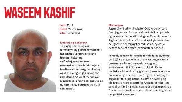 Waseem Kashif stiller til valg
