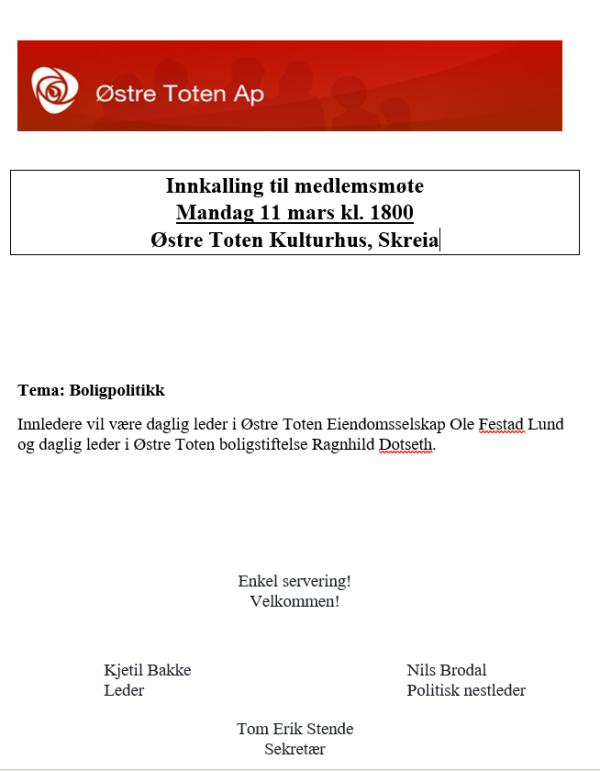 Medlemsmøte