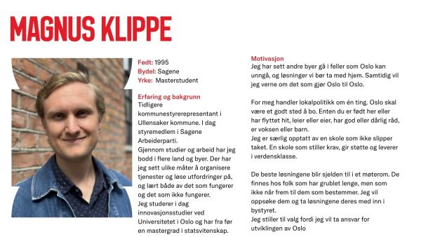 Magnus Klippe stiller til valg