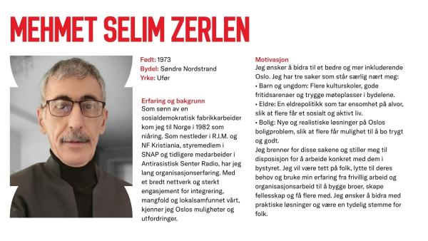 Mehmet Zerlen stiller til valg