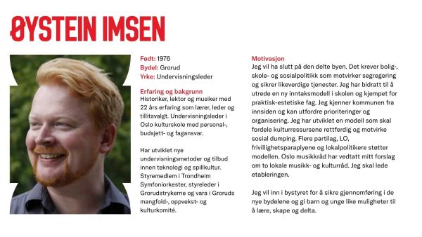 Øystein Imsen stiller til valg