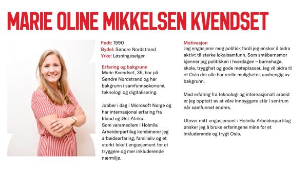 Marie Kvendset stiller til valg