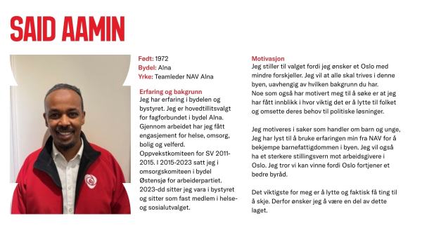 Said Aamin stiller til valg
