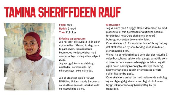 Tamina Rauf stiller til valg