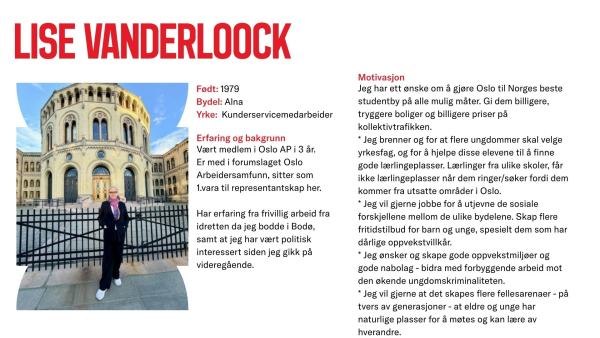 Lise Vanderloock stiller til valg