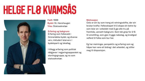 Helge Flø Kvamsås stiller til valg
