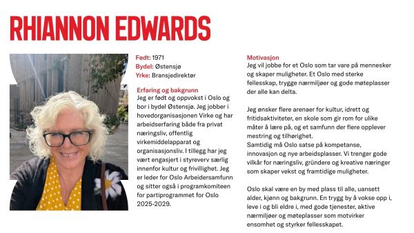 Rhiannon Edwards stiller til valg