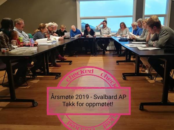 Takk for oppmøtet på Svalbard Arbeiderparti sitt årsmøte 2019. Vi ser frem til en engasjerende og spennende valgkamp! Lykke til til det nye styret!