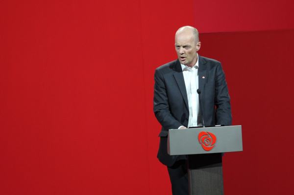 Steinar Karlstrøm på talerstolen under Landsmøtet 2017