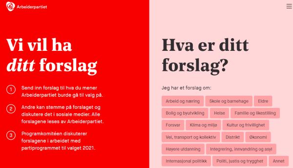 Forside på dittforslag.no som illustrasjon
