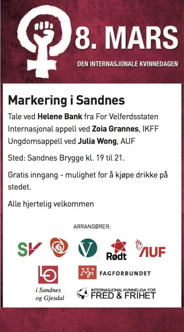 Annonse for 8. mars 2017