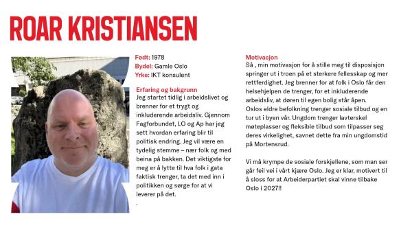Roar Kristiansen stiller til valg