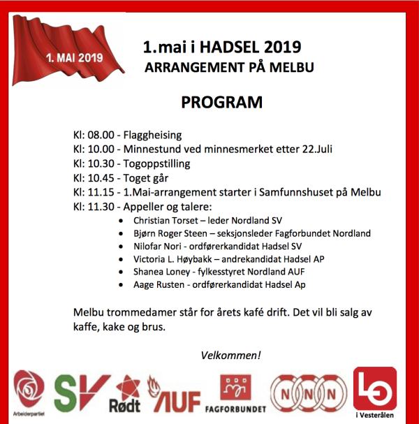 Program og samarbeidspartnere for 1. mai