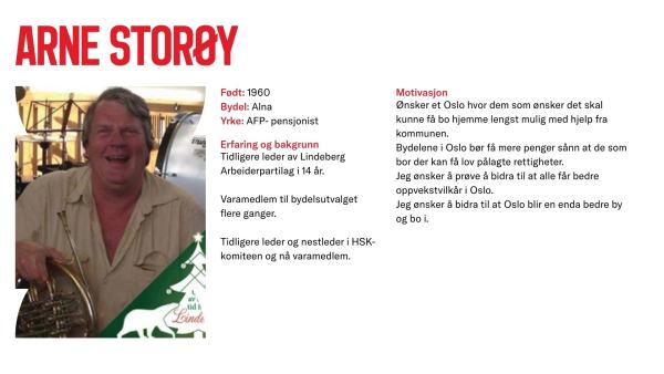Arne Storøy stiller til valg