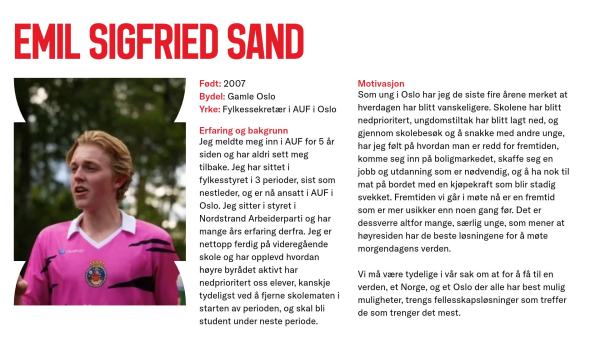 Emil Sand stiller til valg