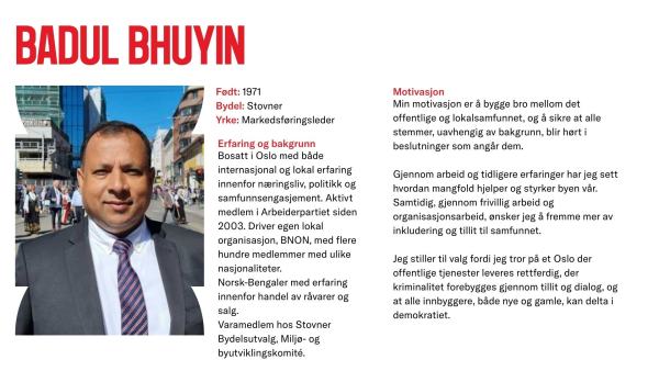 Badul Bhuyin stiller til valg