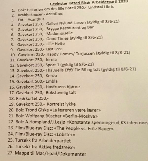 liste, gavekort