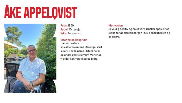 Åke Appelqvist stiller til valg