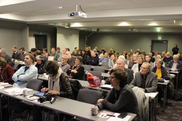 Utsnitt av årsmøteforsamlingen i Kristiansand Arbeiderparti.
